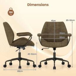 SPETLEK Home Office Chair Height Adjustable Swivel Computer Chairs in Olive - Size: 0.6m2 - thumbnail 2