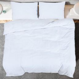 Berkfield Home Duvet Cover Set White 200x220 cm Cotton - thumbnail 5