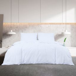 Berkfield Home Duvet Cover Set White 200x220 cm Cotton - thumbnail 3