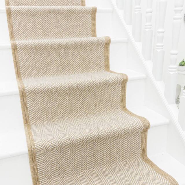 runrug Stair Runner Carpet - Reversible & Durable, 2mm - 'Illusion' in Beige - Size: 60 cm x 450 cm - image 1