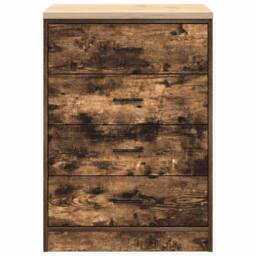 Berkfield Home Garage Storage Cabinet Smoked Oak 60x51x85 cm Solid Wood Pine in Brown - Size: 60 x 51 x 85 cm - thumbnail 6