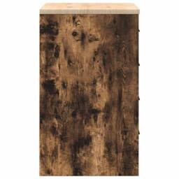 Berkfield Home Garage Storage Cabinet Smoked Oak 60x51x85 cm Solid Wood Pine in Brown - Size: 60 x 51 x 85 cm - thumbnail 7