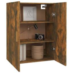 Berkfield Home Hanging Wall Cabinet Smoked Oak 69.5x34x90 cm in Brown - thumbnail 5