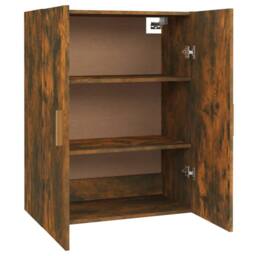 Berkfield Home Hanging Wall Cabinet Smoked Oak 69.5x34x90 cm in Brown - thumbnail 8