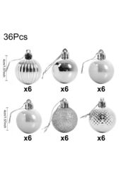Living and Home 36Pcs Silver Christmas Tree Ornaments Christmas Ball Decorations Set - thumbnail 2