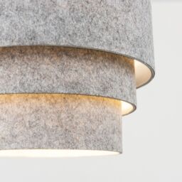 ValueLights Aztec Felt Three Tier Easy Fit Ceiling Pendant Lamp Shade with Bulb in Grey - thumbnail 4