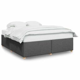 Berkfield Home Bed Frame without Mattress Dark Grey¬†Super King Fabric in Grey - Size: Super King - thumbnail 2