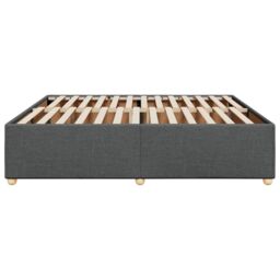 Berkfield Home Bed Frame without Mattress Dark Grey¬†Super King Fabric in Grey - Size: Super King - thumbnail 5