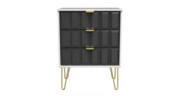 Ready Assembled 2 U Metro 3 Drawer Chest (Ready Assembled) in Dark Grey