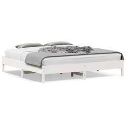 Berkfield Home Bed Frame without Mattress White 180x200 cm Super King Solid Wood Pine - thumbnail 2