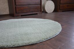RugsX Micro Shaggy Rug in Green - Size: 100 cm diameter - thumbnail 2