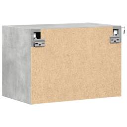 Berkfield Home Durable Wall-mounted Bedside Cabinet with LED Lights Concrete Oak in Grey - thumbnail 9