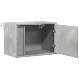 Berkfield Home Durable Wall-mounted Bedside Cabinet with LED Lights Concrete Oak in Grey - thumbnail 7