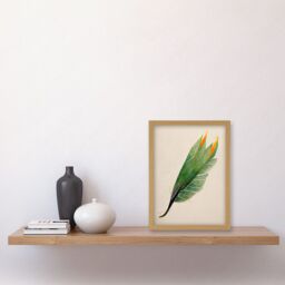 Artery8 Tropical Bird of Paradise Leaf Botanical Illustration Artwork Framed Wall Art Print A4 in Light Oak - thumbnail 2