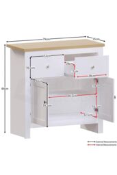 Home Discount Vida Designs Arlington 2 Drawer 2 Door Sideboard Storage Organzier in White - thumbnail 2
