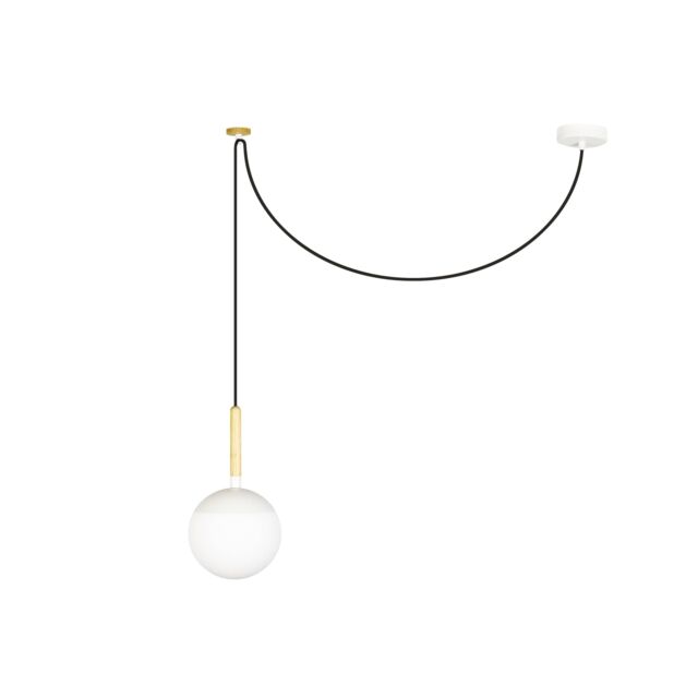 Netlighting Mine 1 Light Globe Ceiling Pendant White Wood E27 - image 1