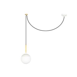 Netlighting Mine 1 Light Globe Ceiling Pendant White Wood E27 - thumbnail 1