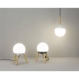 Netlighting Mine 1 Light Globe Ceiling Pendant White Wood E27 - thumbnail 2