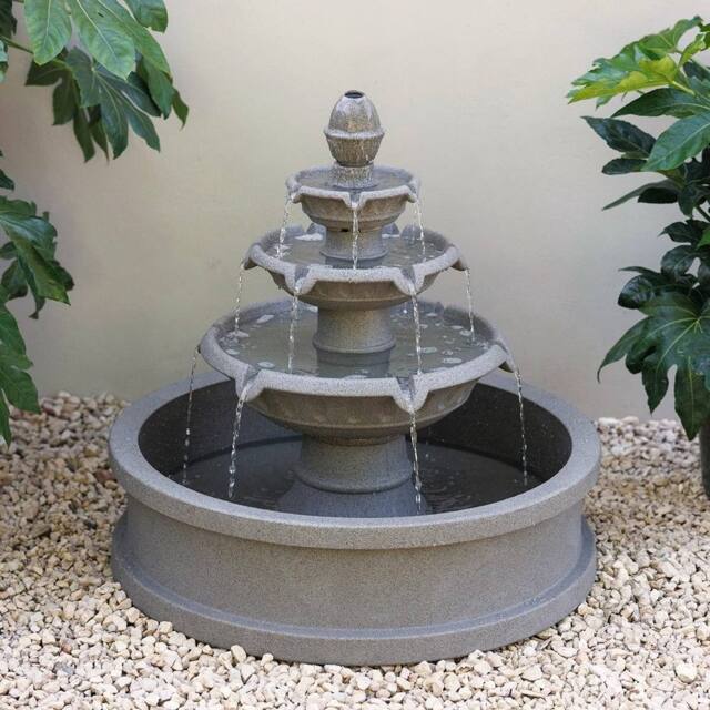 Primrose Holms 4 Tier Circular Water Fountain in Grey - image 1