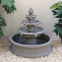 Primrose Holms 4 Tier Circular Water Fountain in Grey - thumbnail 1