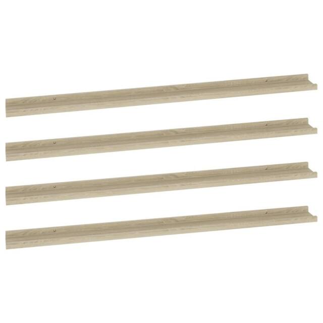 Berkfield Home Wall Shelves 4 pcs Sonoma Oak 115x9x3 cm in Light Brown - Size: 115 x 9 x 3 cm - image 1