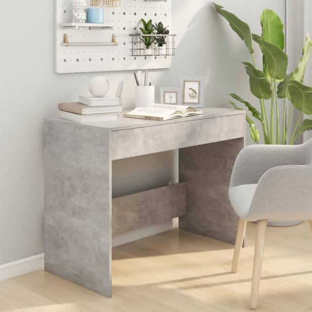 Berkfield Home Sturdy Desk Concrete Grey 101x50x76.5 cm Engineered Wood - image 1