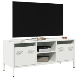 Berkfield Home TV Cabinet White 101.5x39x43.5 cm Cold-rolled Steel - thumbnail 1
