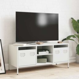 Berkfield Home TV Cabinet White 101.5x39x43.5 cm Cold-rolled Steel - thumbnail 3