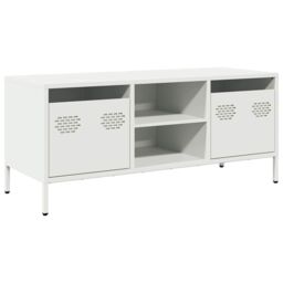 Berkfield Home TV Cabinet White 101.5x39x43.5 cm Cold-rolled Steel - thumbnail 2