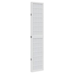 Berkfield Home Room Divider 4 Panels White Solid Wood Paulownia - thumbnail 5
