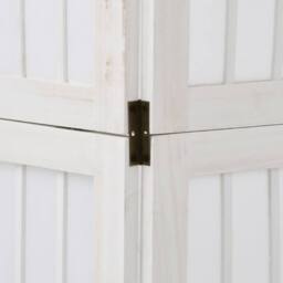 Berkfield Home Room Divider 4 Panels White Solid Wood Paulownia - thumbnail 7