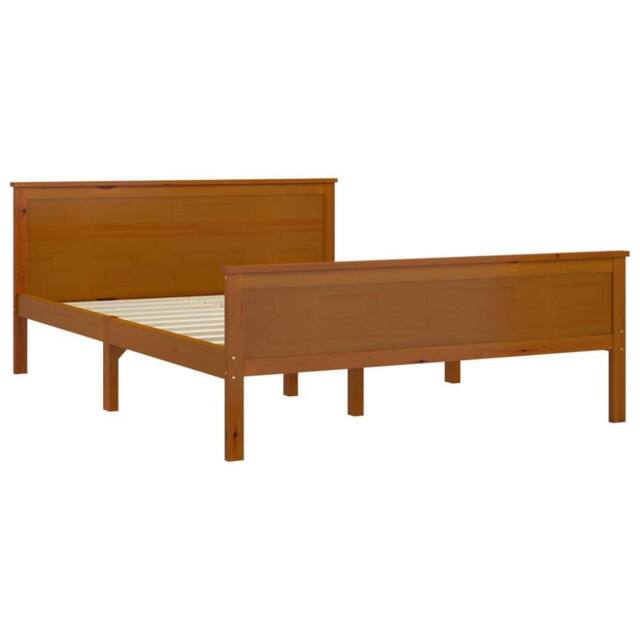 Berkfield Home Beautiful Bed Frame Honey Brown Solid Wood Pine 120x200 cm - Size: Small Double - image 1