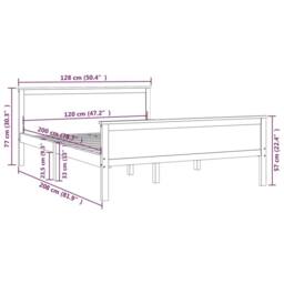 Berkfield Home Beautiful Bed Frame Honey Brown Solid Wood Pine 120x200 cm - Size: Small Double - thumbnail 7