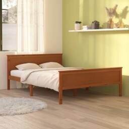Berkfield Home Beautiful Bed Frame Honey Brown Solid Wood Pine 120x200 cm - Size: Small Double - thumbnail 2