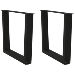 Berkfield Home Dining Table Legs V-Shape 2 pcs Black 60x(42-43.3) cm Steel - thumbnail 1