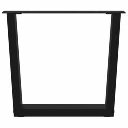 Berkfield Home Dining Table Legs V-Shape 2 pcs Black 60x(42-43.3) cm Steel - thumbnail 4