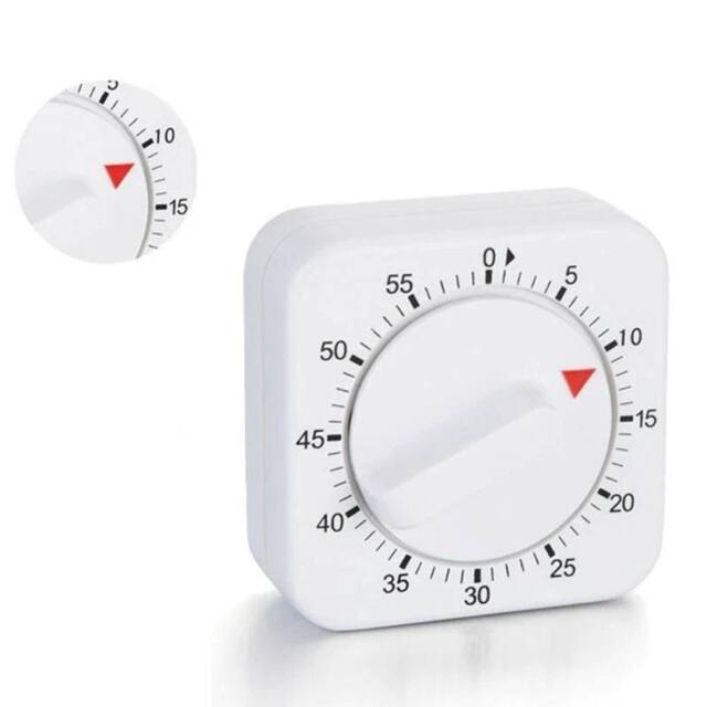 FLAVORA 2PCS Egg Square Shaped Kitchen Cooking Timer in White - Size: 0.6m2 - image 1
