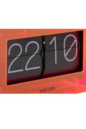 PRESENT TIME Karlsson Table Clock Acrylic Boxed Flip - Neon Orange - thumbnail 4