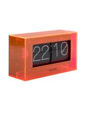 PRESENT TIME Karlsson Table Clock Acrylic Boxed Flip - Neon Orange - thumbnail 3