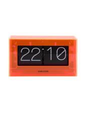 PRESENT TIME Karlsson Table Clock Acrylic Boxed Flip - Neon Orange - thumbnail 1
