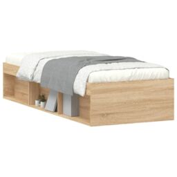 Berkfield Home Bed Frame Sonoma Oak 75x190 cm Small Single in Brown - thumbnail 3