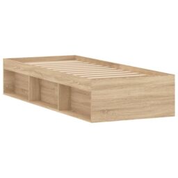Berkfield Home Bed Frame Sonoma Oak 75x190 cm Small Single in Brown - thumbnail 5