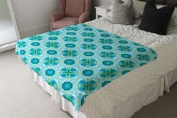 Benjamin Tate Design Green Cool Boho Chic Summer Blanket in Natural - Size: 120 cm x 150 cm - thumbnail 3
