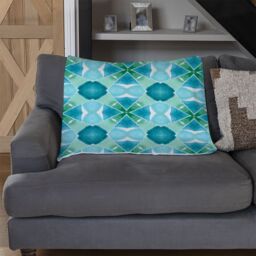 Benjamin Tate Design Green Cool Boho Chic Summer Blanket in Natural - Size: 120 cm x 150 cm - thumbnail 2