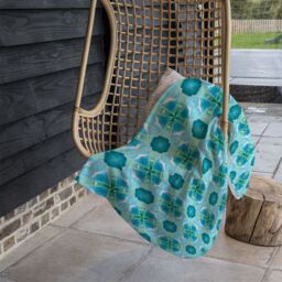 Benjamin Tate Design Green Cool Boho Chic Summer Blanket in Natural - Size: 120 cm x 150 cm - thumbnail 4