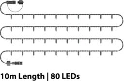 Xmas Haus String Lights Black Rubber IP65 10m/80 LED Cool White - thumbnail 2