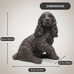 Havendro Cocker Spaniel Dog Statue Resin Garden Ornament in Brown - Size: 0.6m2 - thumbnail 2