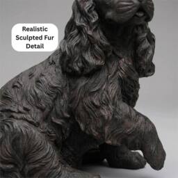 Havendro Cocker Spaniel Dog Statue Resin Garden Ornament in Brown - Size: 0.6m2 - thumbnail 3