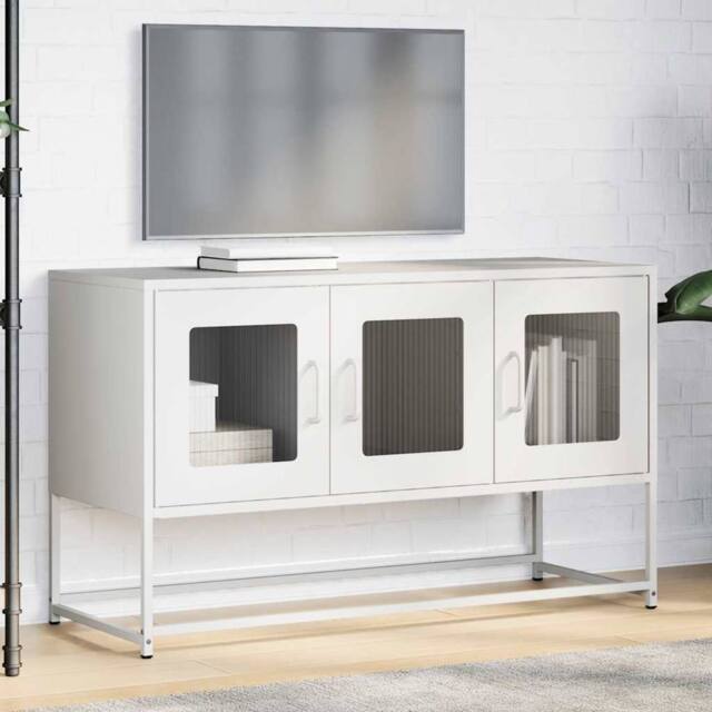 Berkfield Home TV Cabinet White 100.5x39x60.5 cm Cold-rolled Steel - image 1