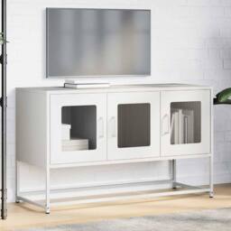 Berkfield Home TV Cabinet White 100.5x39x60.5 cm Cold-rolled Steel - thumbnail 1
